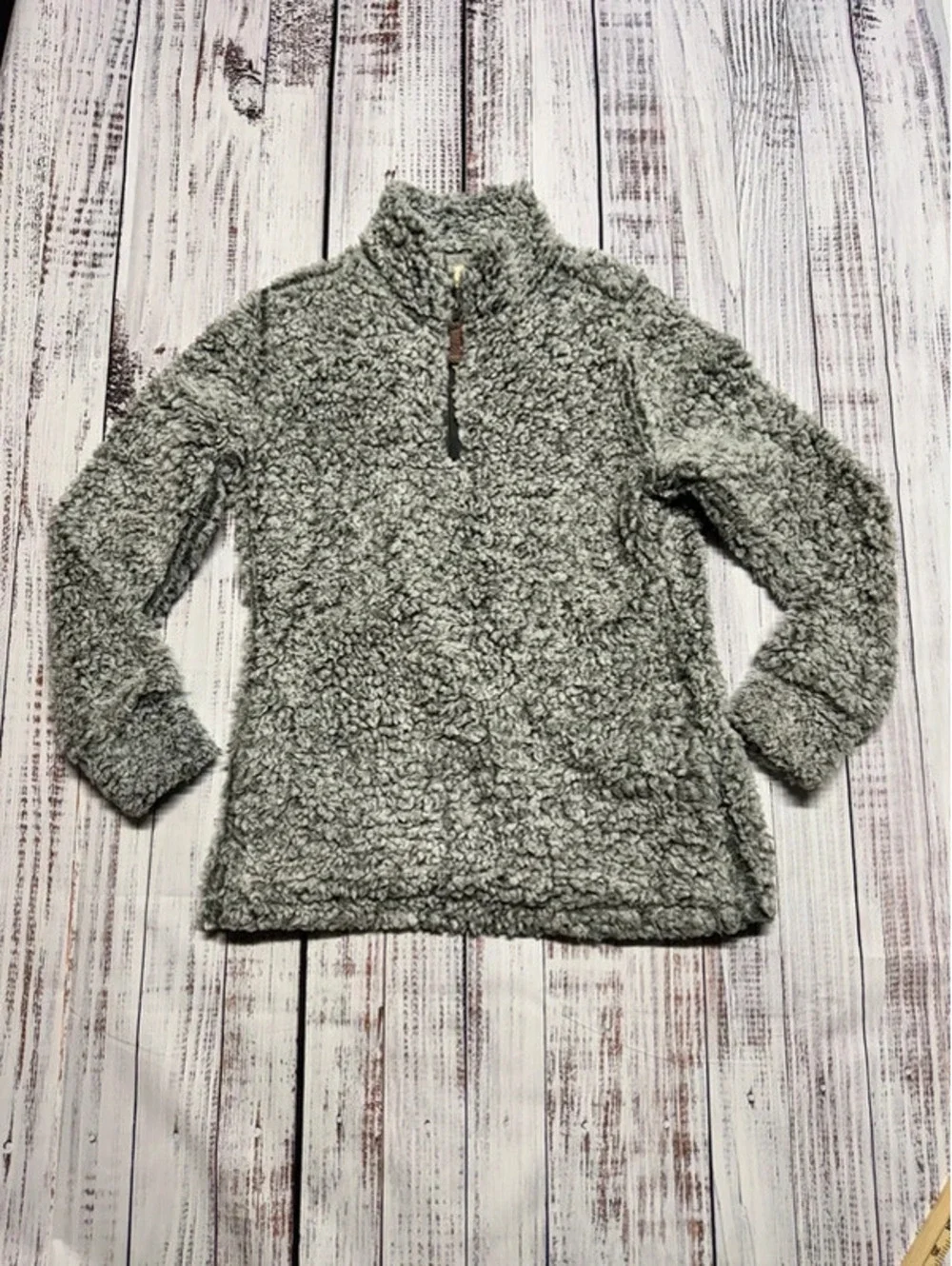 Weatherproof Vintage Gray Sherpa Fleece Pullover Women's S